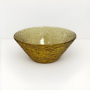 Vintage Mid Century Anchor Hocking Soreno Large 11 1/2" Bowl  Glass Amber Gold